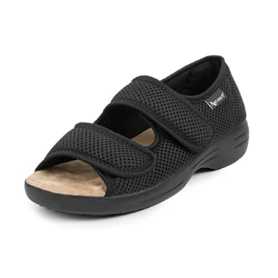 Imagen de Aerosoft Sandalias de rehabilitación Stretch 06, sin presión, personalizables, para hombre y mujer (negro, 39 EU)