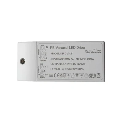 Imagen de PB Versand Transformador electrónico para halógenos y luz LED (G4 MR16 GU5.3, 1 12 W, V CC, enchufe 12v, regulable, con fuente de alimentación)