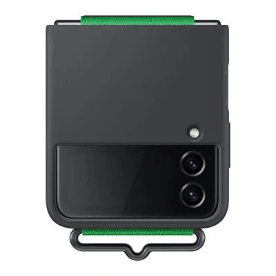 Imagen de Funda De Silicona Con Correa Samsung Negro Para Galaxy Z Flip4