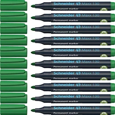 Imagen de Schneider Marcador Maxx 130, Color verde, 10 Unidades SH113004