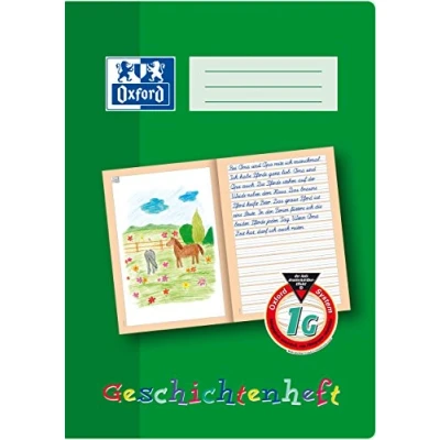 Imagen de Oxford 100050091 Cuaderno de caras, A4, alineación 1G, clase 2, sistema aprendizaje, 16 hojas, 90 g/m2, color verde