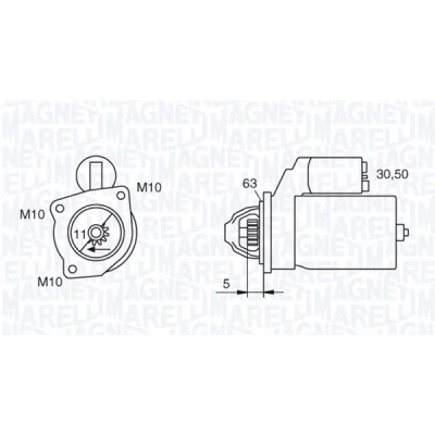 Imagen de MAGNETI MARELLI 063721377010 Motor de arranque 12 2,2 11 FORD: Focus 2, C Max, MONDEO 4 Stufenheck, VOLVO: S40 II, V50, C30