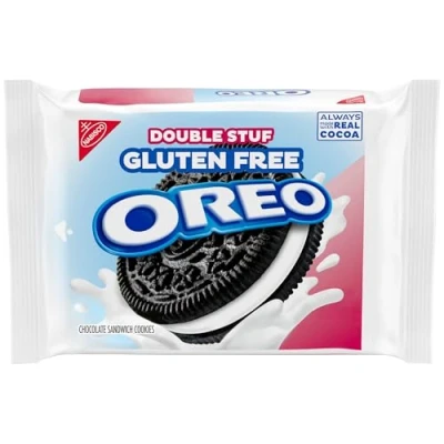 Imagen de OREO Double Stuf galletas de sándwich chocolate sin gluten, paquetes 12 onzas