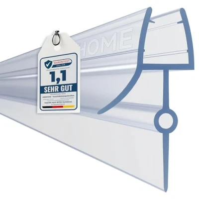Imagen de HNNHOME 2 tiras de goma plástico para mampara ducha baño 4 a 6 mm, curvada y recta un hueco hasta 22 mm (hasta mm)