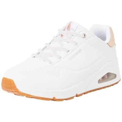 Imagen de Skechers Wide Fit UNO Zapatillas, Mujer, Talla: 42, White/rose gold Zapatos