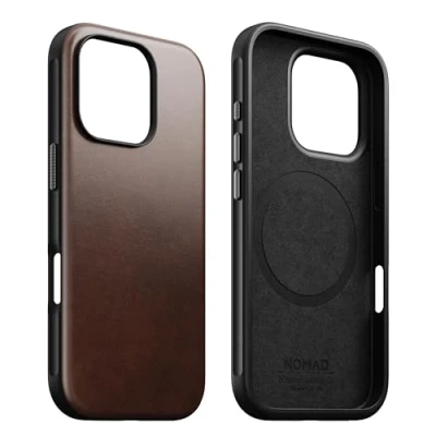 Imagen de Nomad Modern Leather Case iPhone 16 Pro Max Rustic Brown Horween