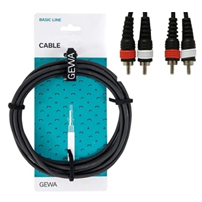 Imagen de GEWA Twinkabel Basic Line 3m, negro, 2x Cinch Cinch, 190195