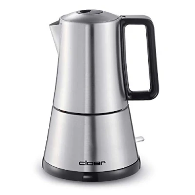 Imagen de Cloer 5928 Cafetera espresso eléctrica, 3 6 tazas, un filtro de acero inoxidable, Apagado automático, Indicador nivel agua, Interruptor encendido / apagado, 365 vatios, inoxidable