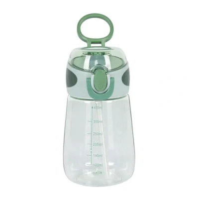 Imagen de Tyatocepy botella de agua 400 ml con pajita, para niños pequeños, boca , a prueba fugas, pajita B