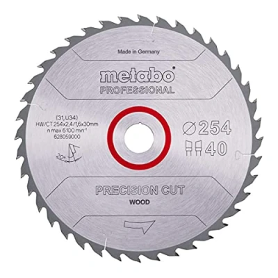 Imagen de Metabo 4007430229533 628059000 Hoja de Sierra PrecisionCutProf 254x30, 40 WZ 20, Negro, Size