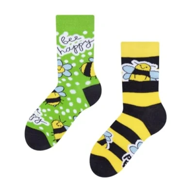 Imagen de Dedoles Calcetines Unisex Hombre Mujer y Niños Algodón muchos diseños divertidos diferente izquierda derecha, color: Verde, diseño: Abejas, tamaño: 27 30