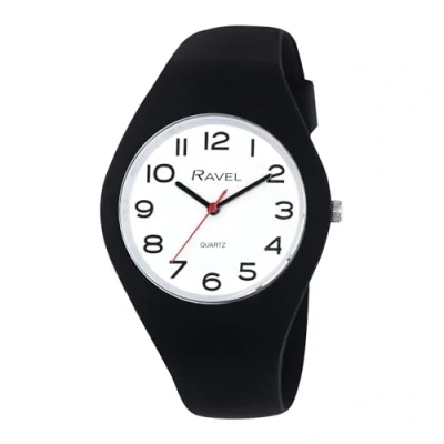 Imagen de Ravel Reloj Unisex con Correa de Silicona Contraste Ajuste cómodo y Fino Cuarzo analógico R1804.33 Negro/Blanco Numerado