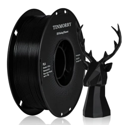 Imagen de PLA Filamento 1,75 mm, TINMORRY Materiales de Impresión 3D 1 kg Spool, Negro