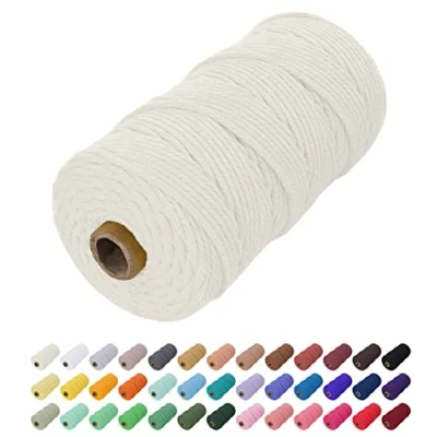 Imagen de Uiopa Hilo Macrame 2mm x 200m, Cuerda de Algodon Natural Cordel, Manualidades para DIY Pared, Cortina, Colgar Plantas, Decoracion Dormitorio (Natural)