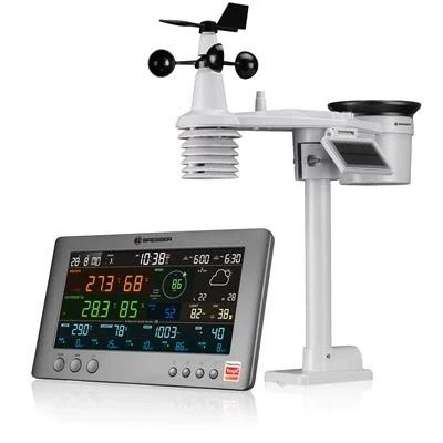 Imagen de Bresser Estación Meteorológica Inteligente Tuya Pro con Sensor 7 en 1, Monitor de Calidad del Aire, Solar y Control por App, Pronóstico 6 Días