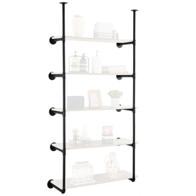 Imagen de VEVOR Estantería industrial para tuberías,5 niveles,2 piezas,ancho de tablero aplicable 9,84 pulgadas,soporte estantes madera rústica flotante montaje en pared, soporte almacenamiento