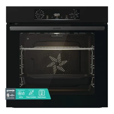 Imagen de Gorenje BPS 6737 E02B Horno empotrable, 77 litros, pirólisis, aire caliente, ExtraSteam, Gentle Close &amp; Open, AirFry, PerfectGrill, PizzaMode 300C, ChildLock, Negro