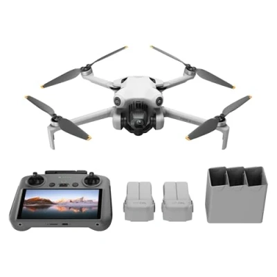 Imagen de Drone DJI Mini 4 Pro Fly More Combo (DJI RC 2), Hasta 34 min, ActiveTrack 360, Detección de obstáculos, HDR en 4K/60 fps, Blanco