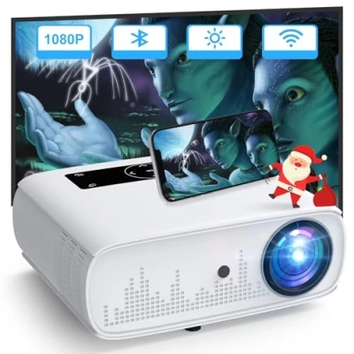 Imagen de HOPVISION Proyector, 15000 Lux Proyector Nativo 1080P Full HD Home Cinema Video 4K Bluetooth WLAN Pantalla de 350&#039;&#039; Compatible con TV Stick, HDMI, USB, X Box, iOS/Android
