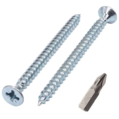Imagen de SKIR&#039;CO Lote de 150 tornillos acero galvanizado 4,5 x 70 mm, cabeza avellanada Pozidriv, aglomerado, rosca PZ (150, mm)