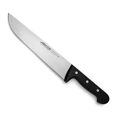 Imagen de Arcos Cuchillo carnicero con Hoja Acero Inoxidable Nitrum 250 mm. 353 gramos. profesional. Mango ergonómico polioximetileno POM. Serie Universal. Color negro.