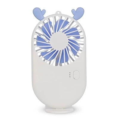 Imagen de Mini Ventilador Portátil Con Batería De 800mah. Soporte Stand Para Mesa. Dam Blanco