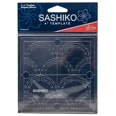 Imagen de Sew Easy Plantilla Sashiko de 10 cm Seigaiha (Waves) Quilting &amp; Patchwork Regla para coser apliques, acrílico transparente antideslizante, instrucciones incluidas (idioma español no garantizado)
