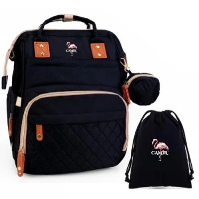 Imagen de CAMIR Bolso carro bebe Mochila Pañaleras para bebes pañales maternidad Bolsa mama cosas hospital canastilla (GRIS