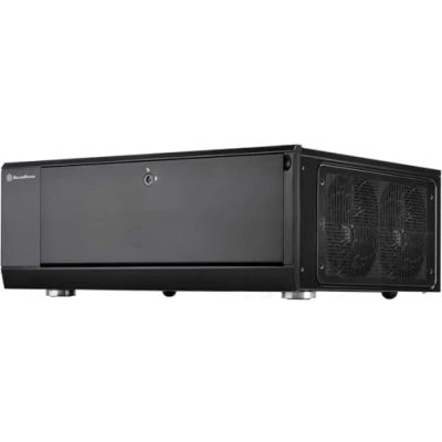 Imagen de SilverStone SST GD10B Grandia HTPC ATX Carcasa de Ordenador, Rendimiento silencioso con Alto Flujo Aire, Negro