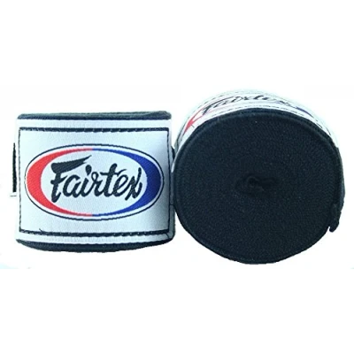 Imagen de Fairtex Vendas de Boxeo HW2: ¡Confort y Estilo para Todo Luchador. Protege Muñecas Nudillos con Elegancia, Disponibles en Varias Longitudes Colores. (120/Negro)