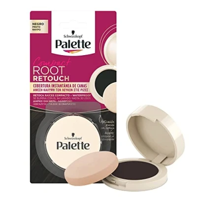 Imagen de Palette Compact Root Retouch Retoca Raíces polvo compacto Negro Cubre Canas 1 unidad