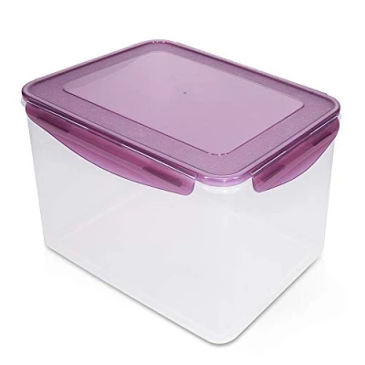 Imagen de Navaris Recipiente hermético multifunción Rectangular Bote para almacenaje de Comida Envase Grande con Tapa Guardar Alimentos Capacidad 9 L