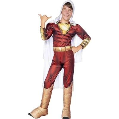 Imagen de Funidelia Disfraz de Shazam para niño Superhéroes, DC Comics niños y divertidos accesorios Fiestas, Carnaval Halloween Talla 5 6 años Rojo