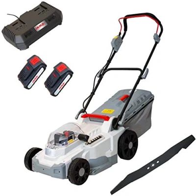 Imagen de IKRA cortacésped Mulching a batería ICM 2/2037, Incl. 2X batería, Doble Cargador rápido y Cuchilla de Repuesto