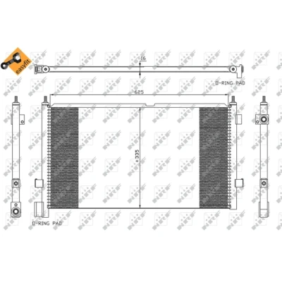 Imagen de NRF EASY FIT 35591 Condensador con junta anular 14,5 Aluminio 625