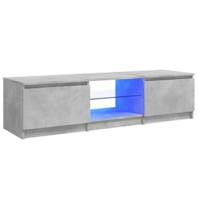 Imagen de vidaXL Mueble para TV con Luces LED Soporte Mobiliario Aparador Estante Salón Sala de Estar Dormitorio Decoración Gris Hormigón 140x40x35,5 cm