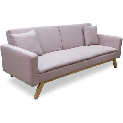 Imagen de SHIITO Modelo Queen Sofá Cama 3 Plazas con Mecanismo Clic Clac Estilo Contemporáneo y Cómodo Tapizado en Tela Rosa Dimensiones 210 x 76 83 cm