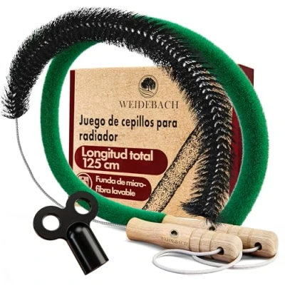 Imagen de Weidebach® 2X Cepillos para Radiadores V. 2.0 125 Cm Longitud Total / 75 Cepillo Fabricados con 1x Microfibra Y Nylon, Limpiar Sin Pelo Animal,