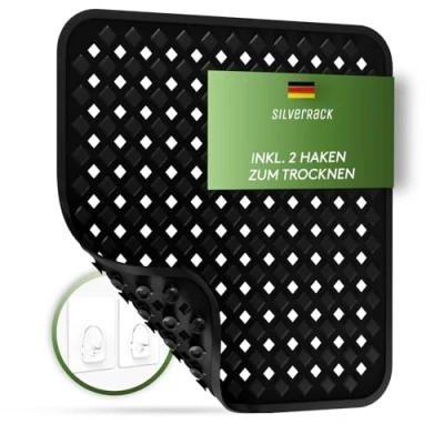 Imagen de SilverRack alfombrilla de ducha antideslizante 53x53 cm (routen), para sin BPA, lavable a máquina y resistente al moho,