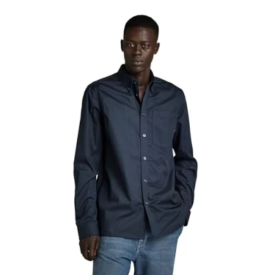 Imagen de G STAR RAW One Pkt Regular Shirt Long Sleeve Camisetas, Azul (Salute D24292 a504 c742), L para Hombre