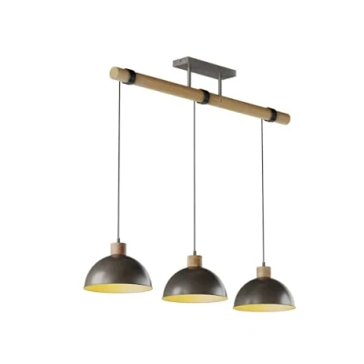 Imagen de lámpara colgante &#039;Holgar&#039; (Industrial) en Verde hecho de Metal e.o. para Salón &amp; Comedor (3 llamas, E27) Lindby colgante, lámpara, techo, techo