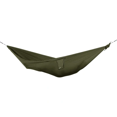 Imagen de Ticket To The Moon Hamaca Compacta Liviana, Comercio Justo y Hecho a Mano, Verde EJÉRCITO, para Viajes, Camping Uso Cotidiano, 3.2 * 1.55m, sólo 480g, Seda de paracaídas, Armado &lt; 1min