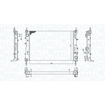 Imagen de MAGNETI MARELLI 350213199100 Radiador, refrigeración del motor 625mm 414mm 32mm Aletas unidas mecánicamente
