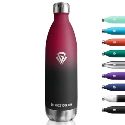 Imagen de Cantimplora Termica 1L, Botella Agua Acero Inoxidable sin BPA, Termo con Doble Pared, Reutilizable a Prueba de Fugas, para Niños, Adultos, Escuela, Oficina, Gimnasio