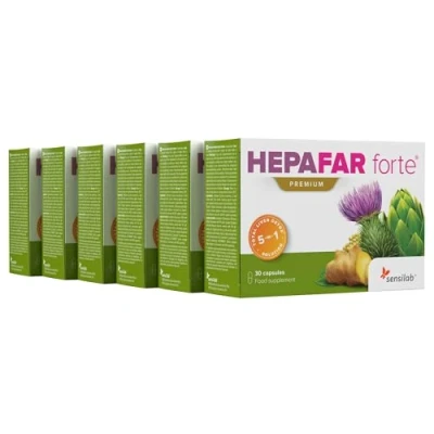 Imagen de Hepafar Forte Premium Detox Cardo Mariano, Alcachofa, Diente de León, Vitamina E y Fosfolípidos 180 Cápsulas para 90 días Alta Biodisponibilidad Sensilab