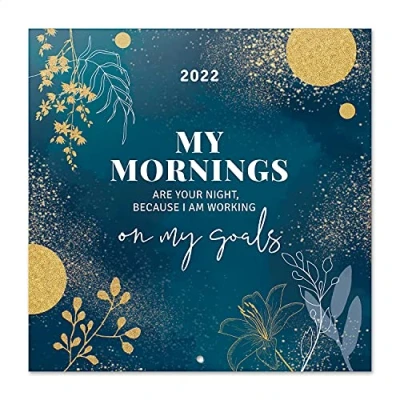 Imagen de Grupo Erik, Calendario glitter gold Dreams 2022, 2022 pared, 16 meses, 2021 Glitter, Azul