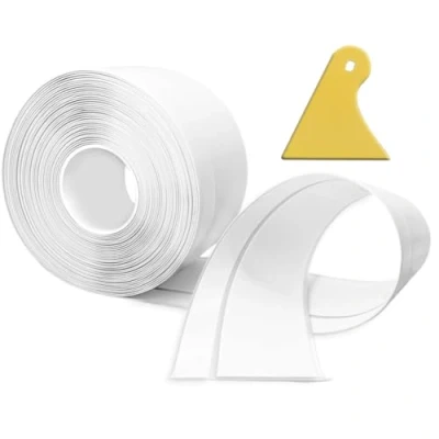 Imagen de Zócalo cocina PVC flexible autoadhesivo, 12M 50x20mm, y baño autoadhesivo 5x2 blanco