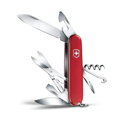 Imagen de VICTORINOX Navaja suiza de bolsillo Climber, 14 funciones, Swiss Made, multiherramienta incl. tijeras, hoja, abrelatas, sacacorchos, destornillador, rojo