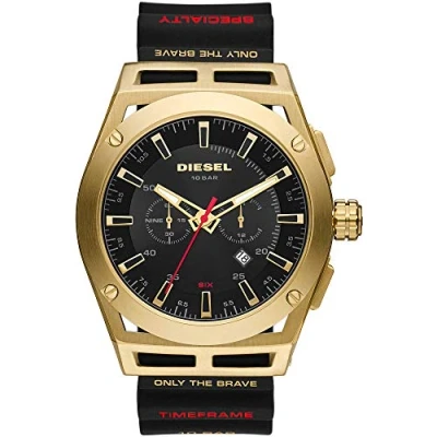 Imagen de Diesel Reloj Timeframe con cronógrafo de Silicona en Color Negro DZ4546