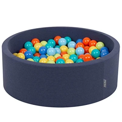 Imagen de KiddyMoon 90X30cm/300 Bolas ∅ 7Cm Piscina De para Ninos Hecha En La UE, Azulmar:Verdeclr/Naranja/Turq/Azul/Azulclr/Amaril